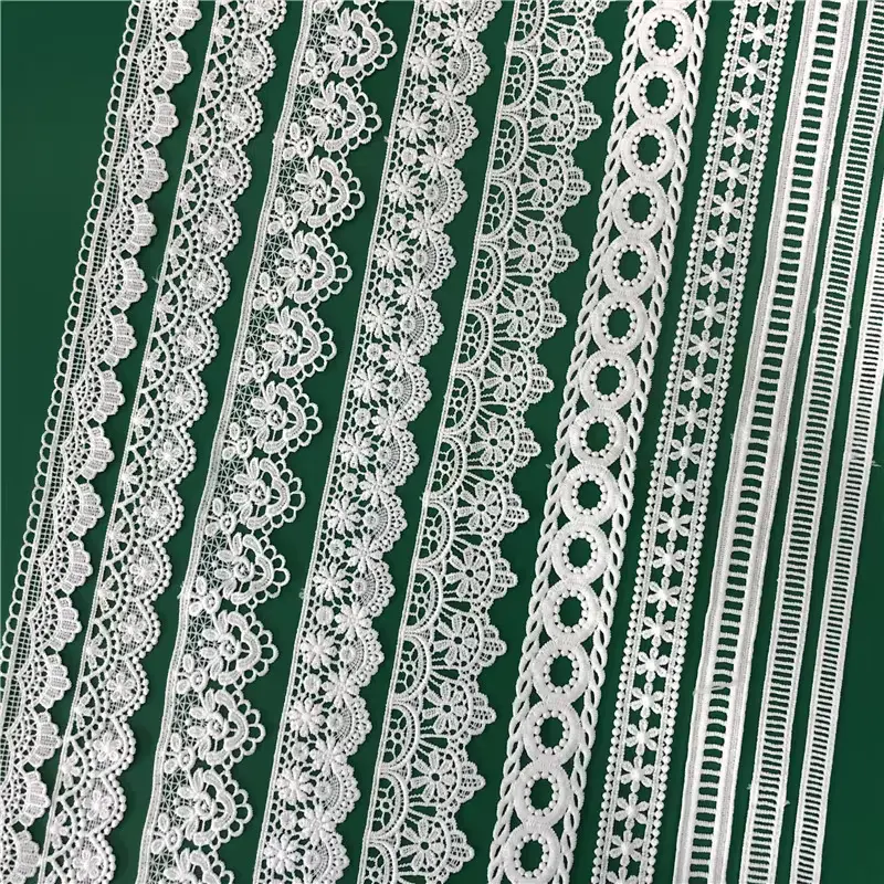 Customizable Fashionable White Milk Silk Embroidered Lace Clothing Accessories