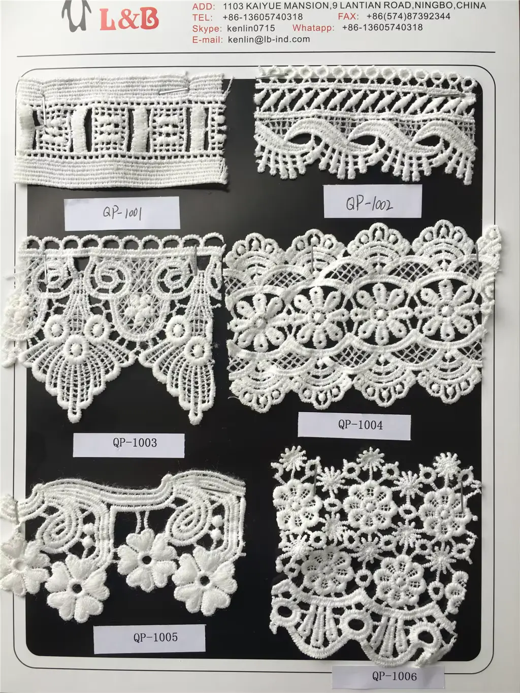 Customizable Fashionable White Milk Silk Embroidered Lace Clothing Accessories