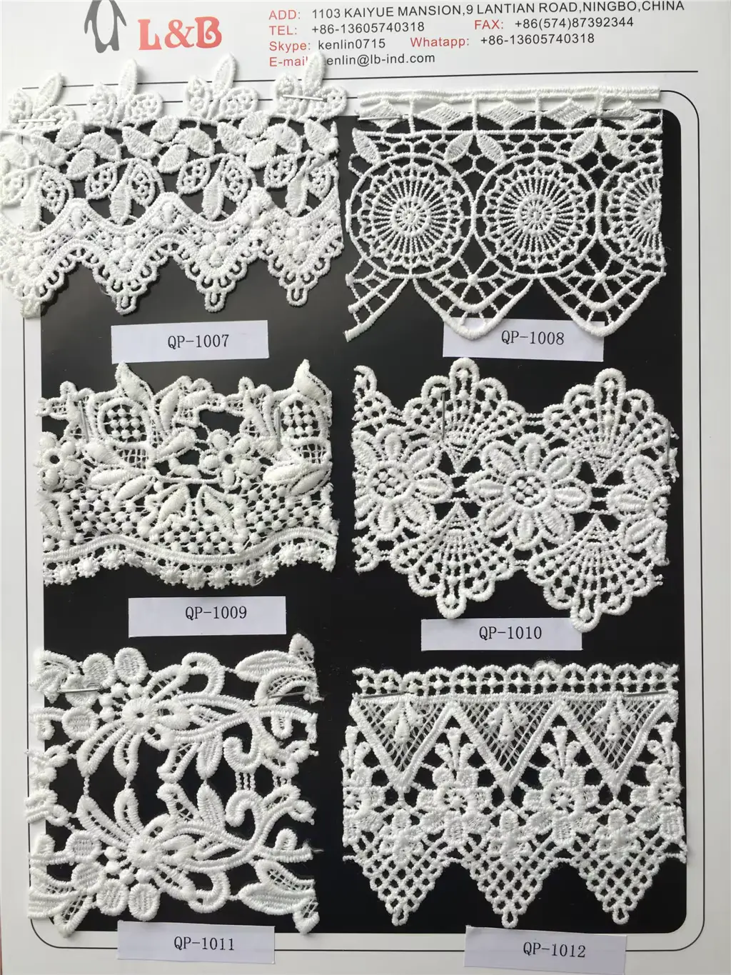 Customizable Fashionable White Milk Silk Embroidered Lace Clothing Accessories