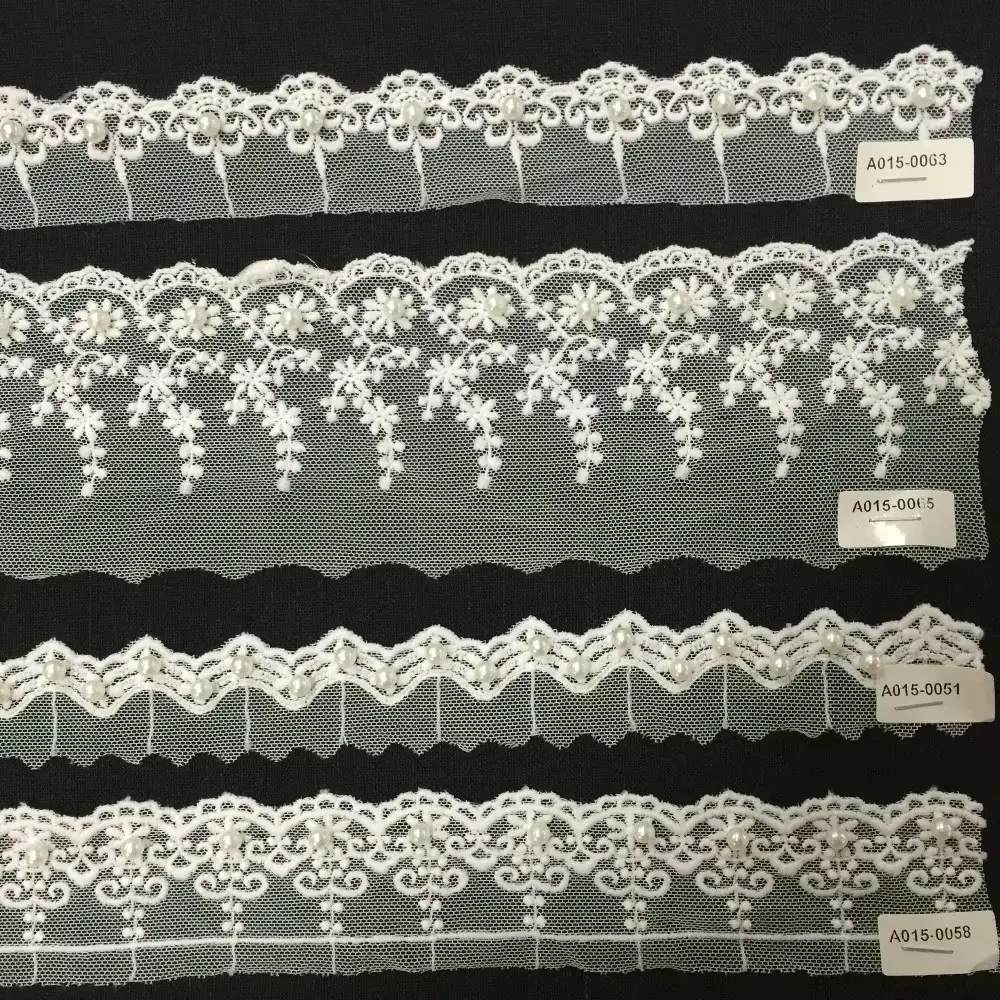 Customizable Fashionable White Milk Silk Embroidered Lace Clothing Accessories