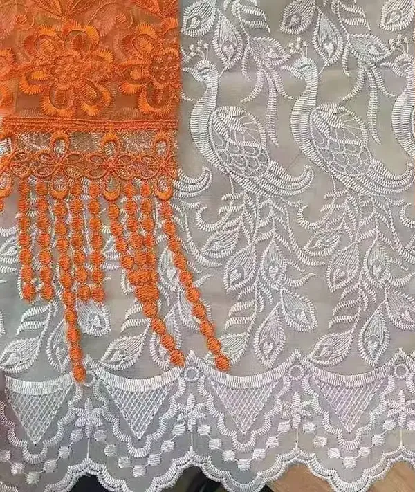 New Arrival Velvet Laser Cut Flower Pattern Lace Fabric