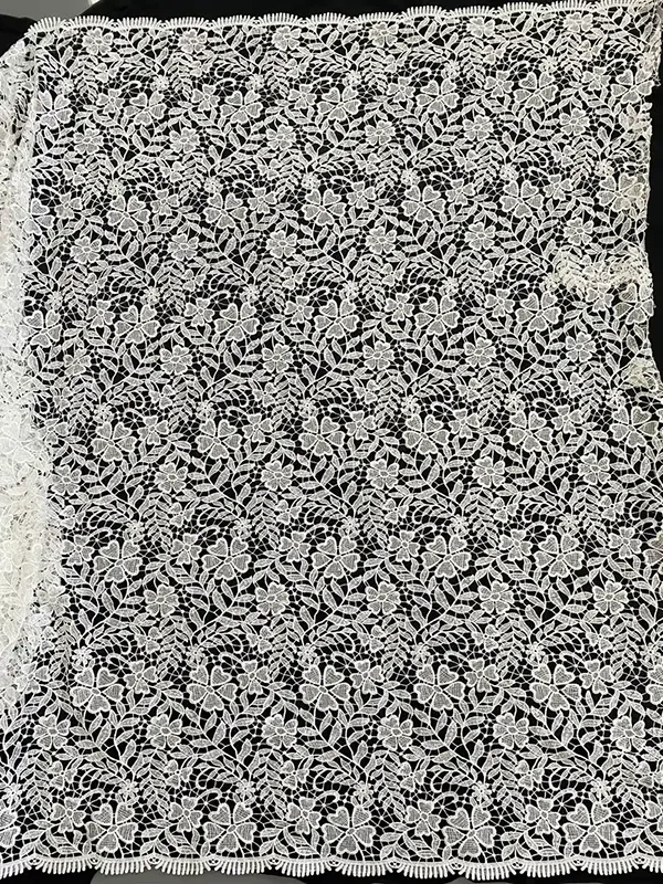New Arrival Velvet Laser Cut Flower Pattern Lace Fabric