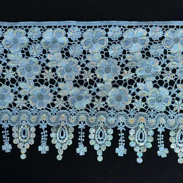 Wholesale Custom Sequin Beaded Lace Trimming Lace Embroidered With Sequins