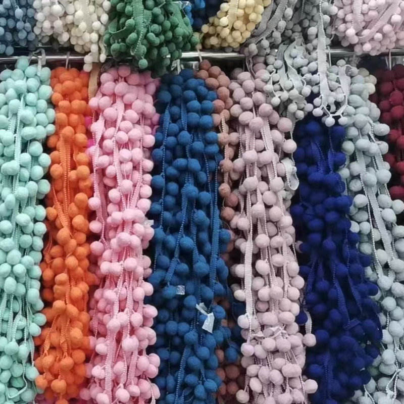 Мультикольоровий куля з мережива декоративна дизайн китиці Pom Pom Trim