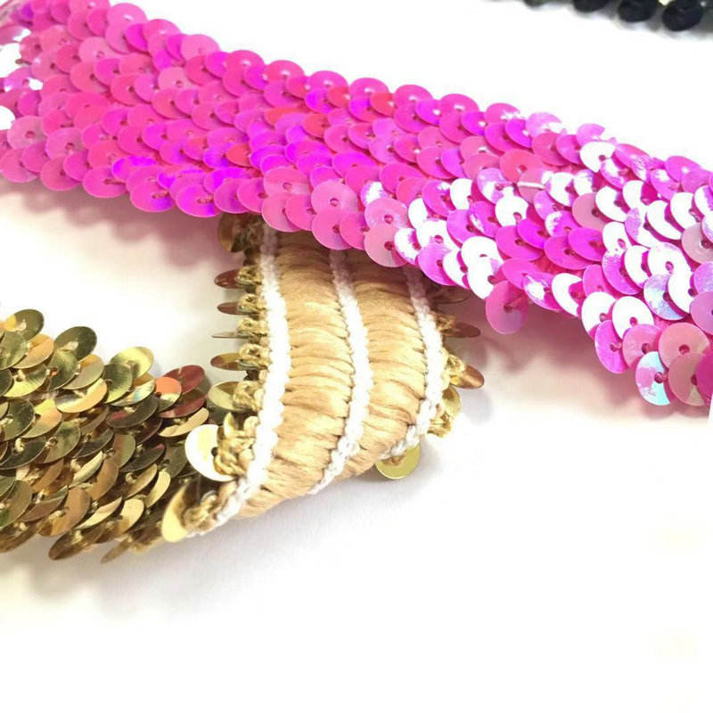 Різна ширина Bling Finish Braid Elastic Selecin Lecen Trim