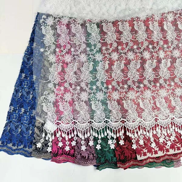 Красива 3D квітка з бісеру, дешева текстильна вишивка, швейцарська вуаль, мереживо, оздоблення 2021